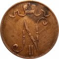Финляндия 5 пенни 1906 год - Николай II - VF+