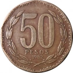 Чили 50 песо 1982 год - Бернардо О'Хиггинс