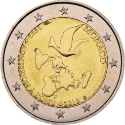 Монако 2 евро 2013 год - 20 лет со дня вступления Монако в ООН
