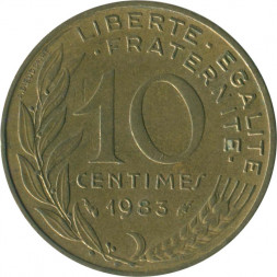 Франция 10 сантимов 1983 год - Марианна