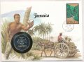 Ямайка 1 доллар 1982 год - Футбол (конверт с маркой)