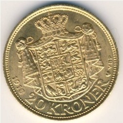 Дания 20 крон 1910 год