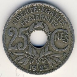 Франция 25 сантимов 1923 год