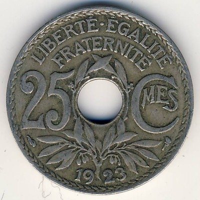 Франция 25 сантимов 1923 год