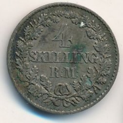 Дания 4 скиллинга ригсмонт 1871 год