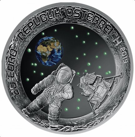 Австрия 20 евро 2019 год - 50-я годовщина высадки на Луну