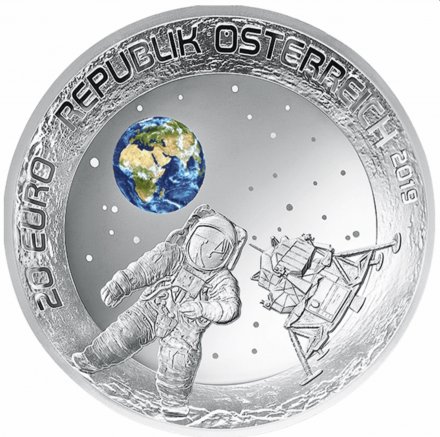 Австрия 20 евро 2019 год - 50-я годовщина высадки на Луну