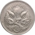 Австралия 5 центов 1970 год - Ехидна