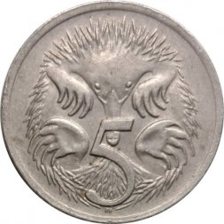 Австралия 5 центов 1970 год - Ехидна