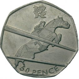 Великобритания 50 пенсов 2011 год - XXX летние Олимпийские Игры. Лондон 2012. Конный спорт