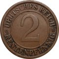 Веймарская республика 2 рентенпфеннига 1924 год (J)