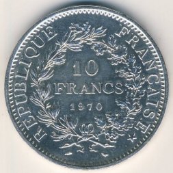 Франция 10 франков 1970 год