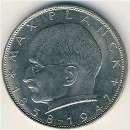 ФРГ 2 марки 1971 год - Макс Планк