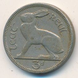 Ирландия 3 пенса 1953 год