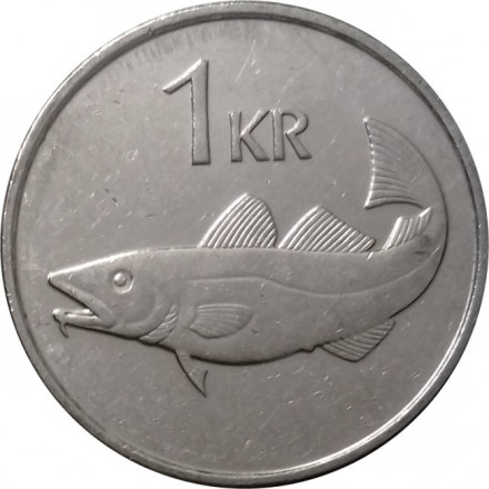 Исландия 1 крона 1991 год - Треска