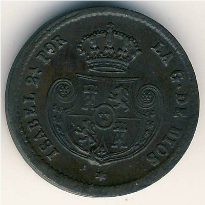 Испания 1/10 реала 1853 год