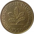 ФРГ 10 пфеннигов 1991 год (F)