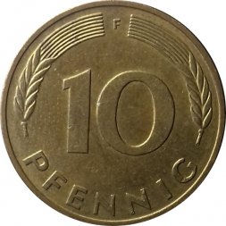 ФРГ 10 пфеннигов 1991 год (F)