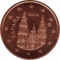 Испания 5 евроцентов 2014 год - Кафедральный собор Сантьяго-де-Компостела