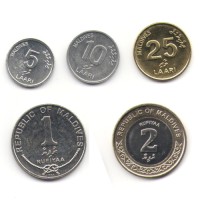 Набор из 5 монет Мальдивы 2008-2017 год