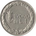 Италия 1 лира 1922 год - Король Виктор Эммануил III
