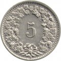 Швейцария 5 раппенов 1939 год
