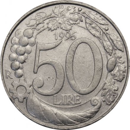 Италия 50 лир 1996 год