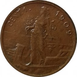 Италия 1 чентезимо 1909 год