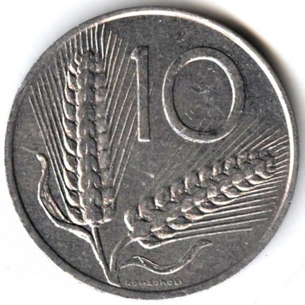 Италия 10 лир 1984 год