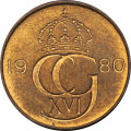 Швеция 5 эре 1980 год - Король Карл XVI Густав