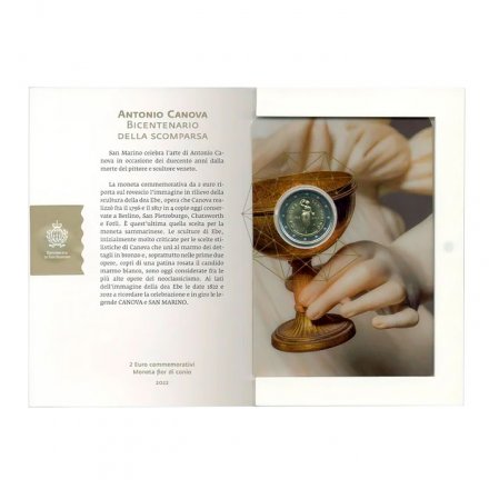 Сан-Марино 2 евро 2022 год - 200 лет со дня смерти Антонио Кановы