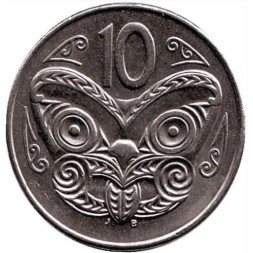 Монета Новая Зеландия 10 центов 1996 год