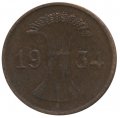Веймарская республика 1 рейхспфенниг 1934 год (A)
