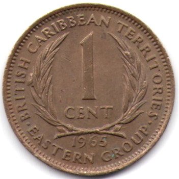 Восточные Карибы 1 цент 1965 год - VF