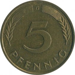 ФРГ 5 пфеннигов 1993 год (G)