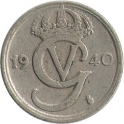 Швеция 10 эре 1940 год - Король Густав V