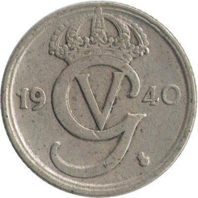 Швеция 10 эре 1940 год - Король Густав V