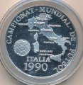Андорра 10 динеров 1989 год - Чемпионат мира по футболу 1990 /карта Италии/