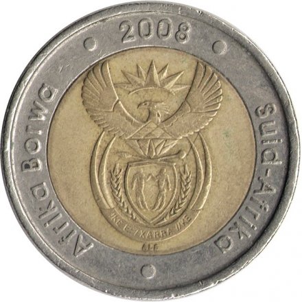 ЮАР 5 рэндов 2008 год - Антилопа гну (без отметки МД)