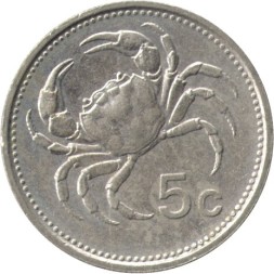Мальта 5 центов 1986 год - Краб