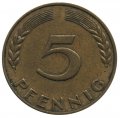 ФРГ 5 пфеннигов 1950 год (J)