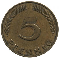 ФРГ 5 пфеннигов 1950 год (J)