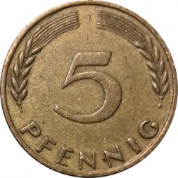 ФРГ 5 пфеннигов 1950 год (J)