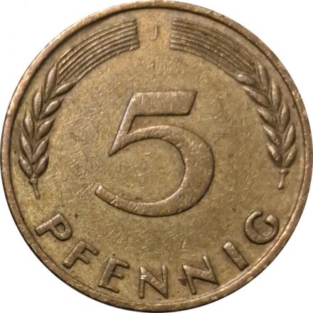 ФРГ 5 пфеннигов 1950 год (J)