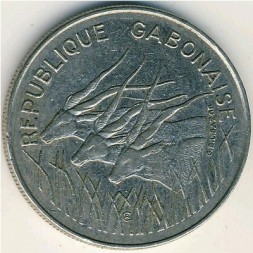 Монета Габон 100 франков 1972 год