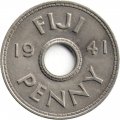 Фиджи 1 пенни 1941 год