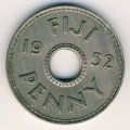 Фиджи 1 пенни 1952 год