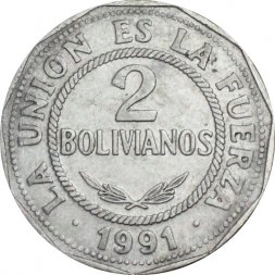 Боливия 2 боливиано 1991 год