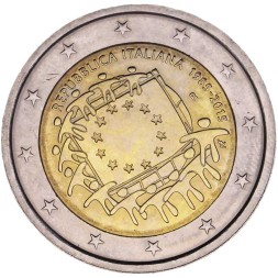 Италия 2 евро 2015 год - 30 лет флагу Европы