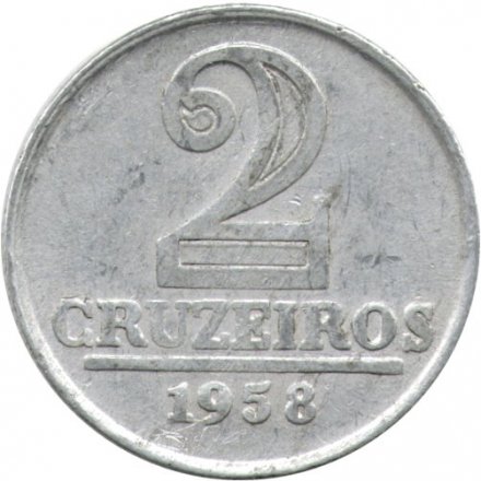 Бразилия 2 крузейро 1958 год